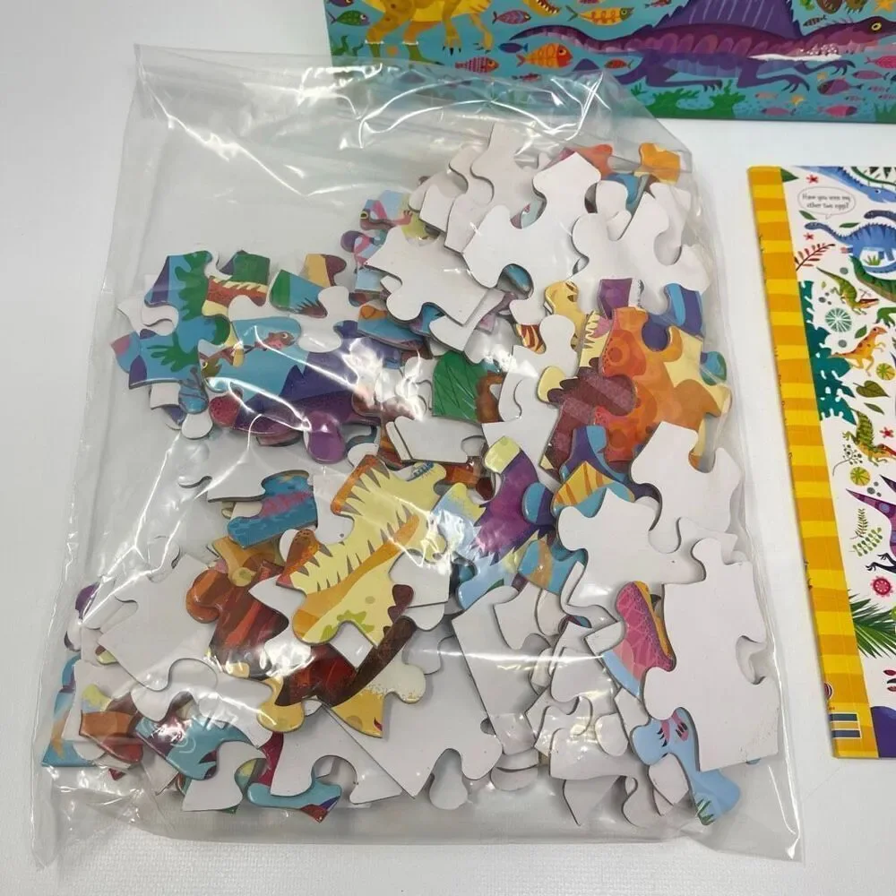 Usborne Book and Jigsaw Puzzle Dinosaurs 100 Pieces 100% Complete Preowned